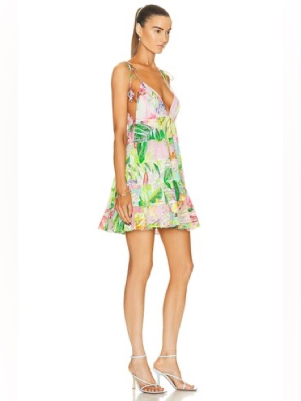 ROCOCO SAND lora short dress in multicolor hibiscus size medium